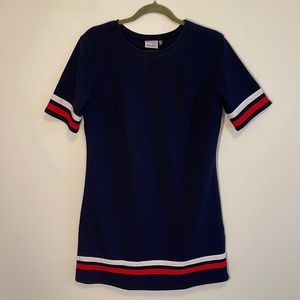 Short sleeve dress, size M, Red White & Blue